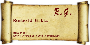 Rumbold Gitta névjegykártya